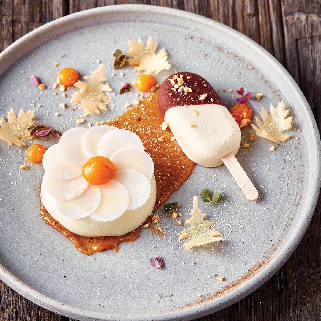 Delicias de mini helado de chirivía y panna cotta Delicias de mini helado de chirivía y panna cotta